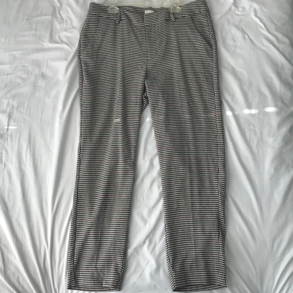 Black, Maroon and Cream Patterned Trousers